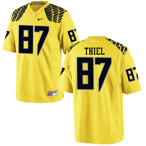 Men #87 Ben Thiel Oregon Ducks College Football Jerseys-Yellow - Click Image to Close